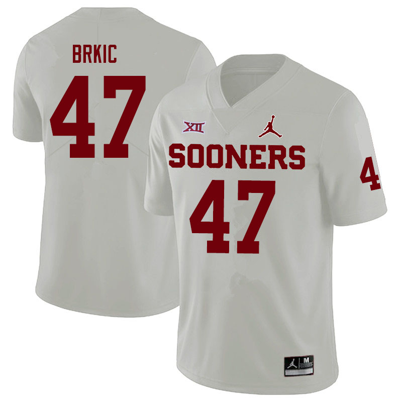 Oklahoma Sooners #47 Gabe Brkic Jordan Brand College Football Jerseys Sale-White